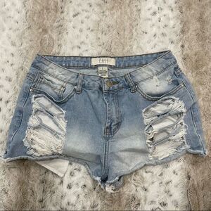 [7] CALI Distressed Denim Jean Shorts | Women’s | Short Shorts | Low Rise